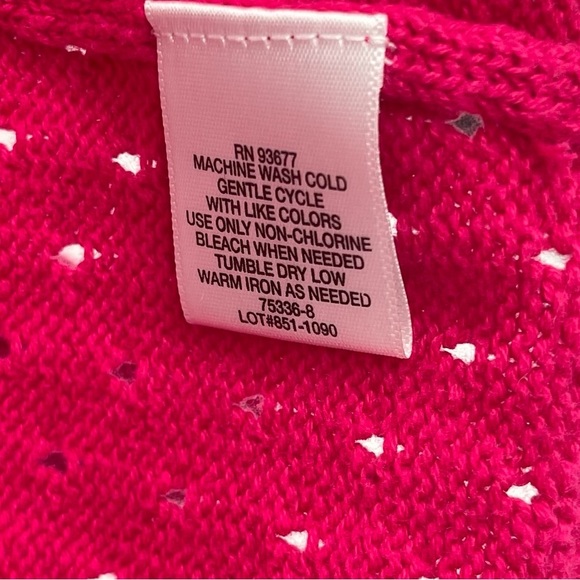 Liz Claiborne Cut Out Button Up Sweater Cardigan Hot Pink Size Large - Picture 7 of 12
